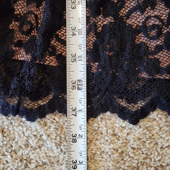 CAbi Lace Illusion Cocktail Dress Size  Small Colors Black and Nude - Picture 7 of 12